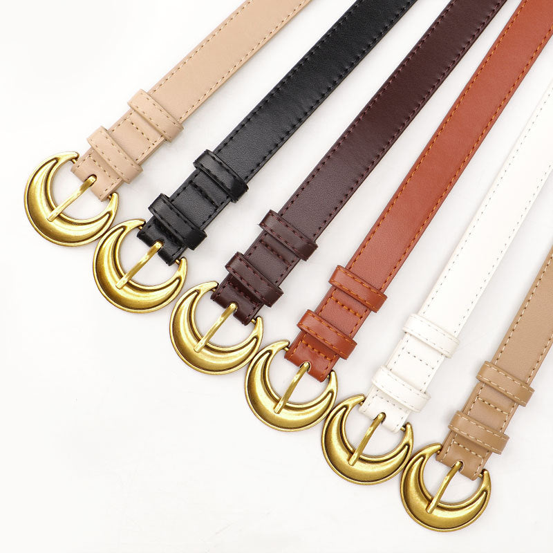 Women's Crescent Fashion Commuter Style Ancient Gold Belts