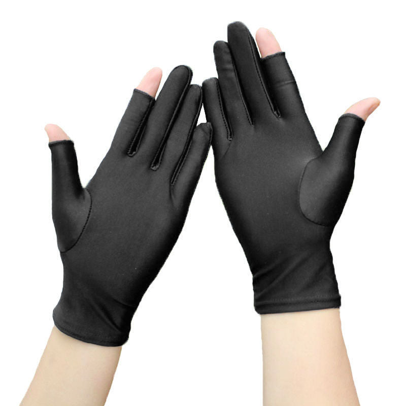 Women's Finger Exposed Two Fingers Outdoor Driving Gloves