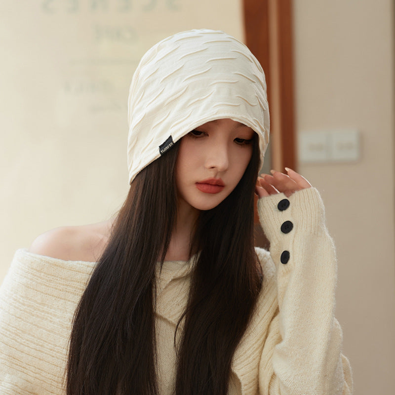 Women's Thin Striped Pleated Pullover Outdoor Simple Hats & Caps