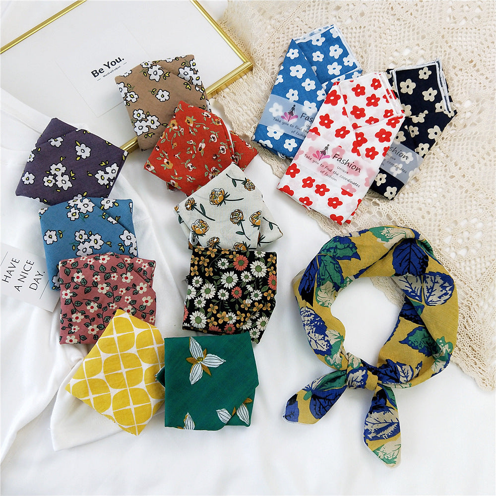 Women's Small Square Towel Silk Autumn Summer Fashion Korean Scarfs