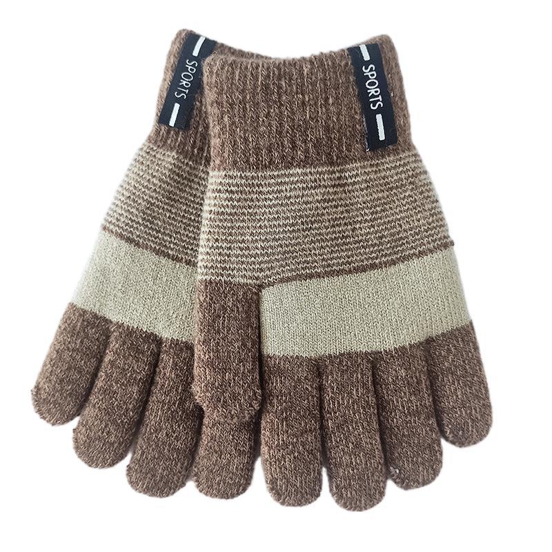 Children's Knitted Warm For Boys Thickened Fleece-lined Gloves