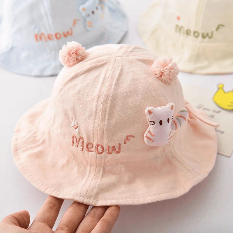 Women's & Men's Fisherman Hat Cartoon Cute Kitty Adjustable Kids' Headwear