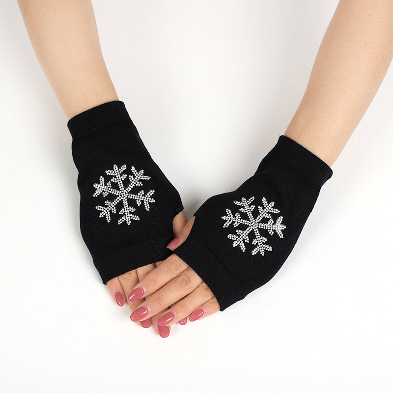 Women's & Men's Sailor Dance Open Finger Rivet Knitting Gloves