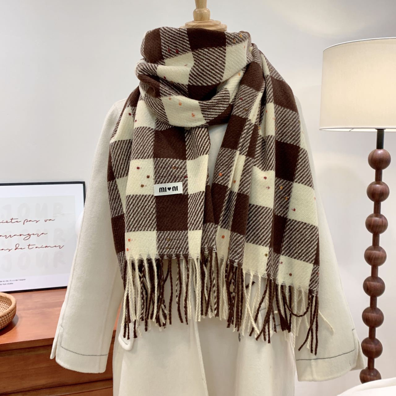 Women's High-grade Check Warm Korean Style Plaid Scarfs