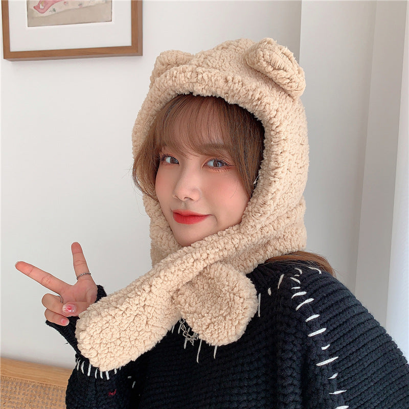 Women's Hooded Suit Korean Fashion Outdoor Riding Hats & Caps