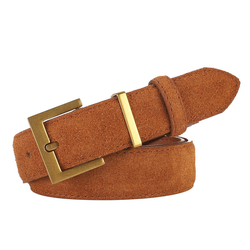 Women's Cowhide Leather Versatile Pin Buckle Decoration Belts