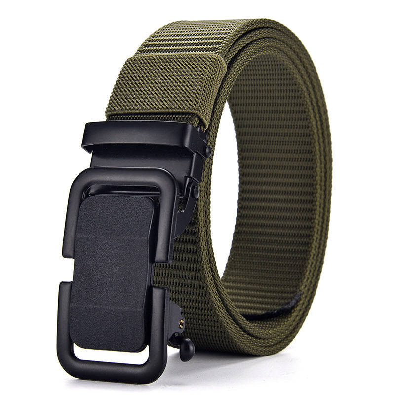 Men's Nylon Woven Canvas Automatic Toothless Outdoor Belts