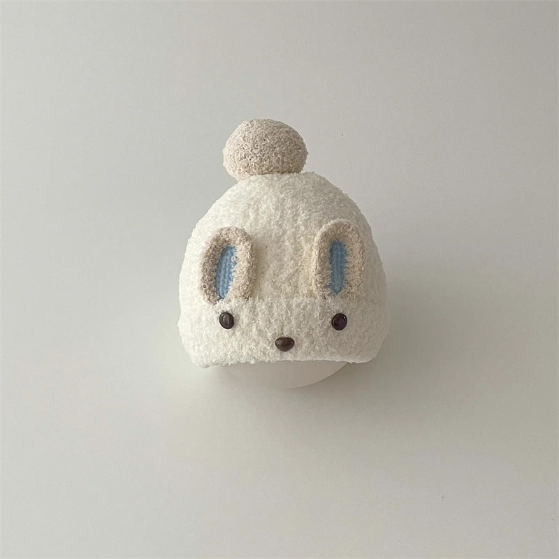 Hat Cute Rabbit Plush Knitted Sleeve Kids' Headwear