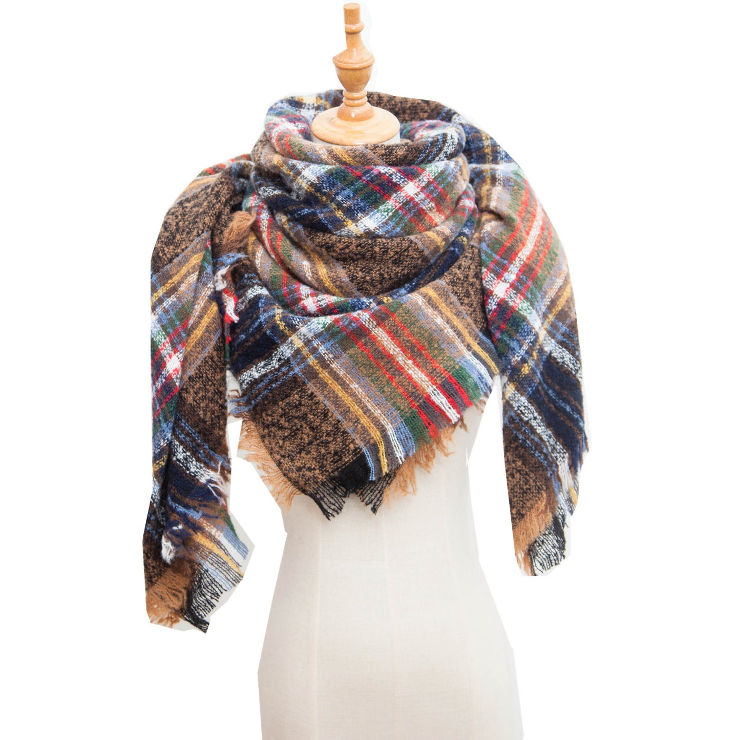 Versatile Source Shawl Large Plaid Triangle Scarfs