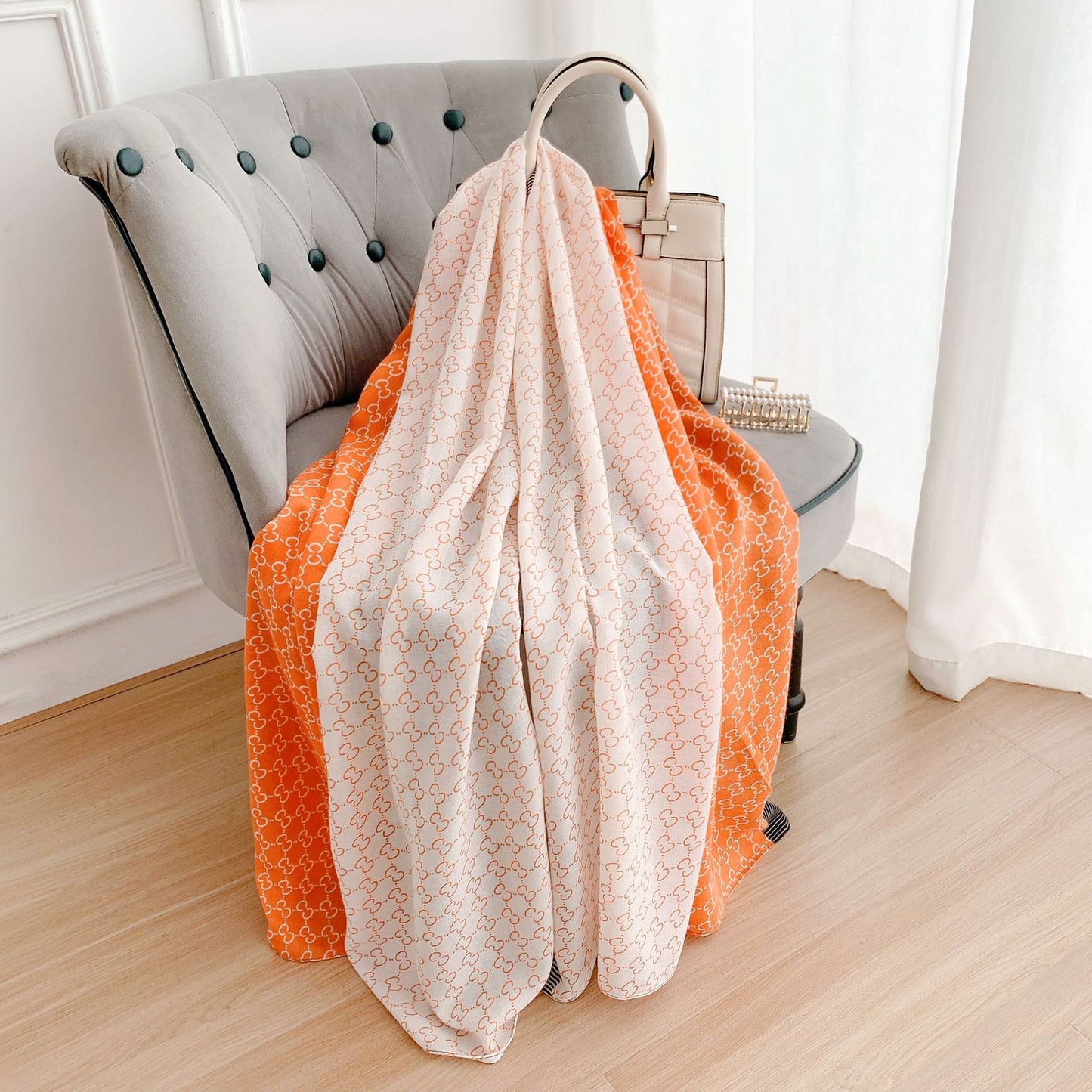 Women's Live Cotton Linen Printed Soft Outer Scarfs