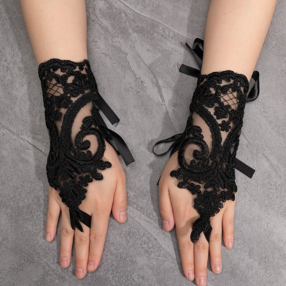 Party Ball Hook Finger Embroidered Lace Gloves