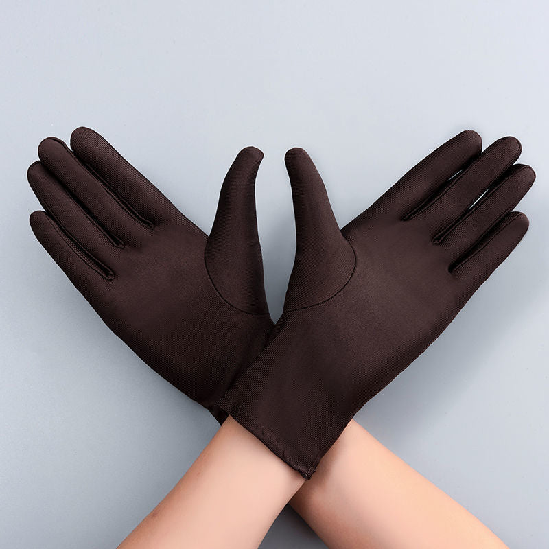 Women's & Men's High Elastic Spandex White Etiquette Dance Gloves