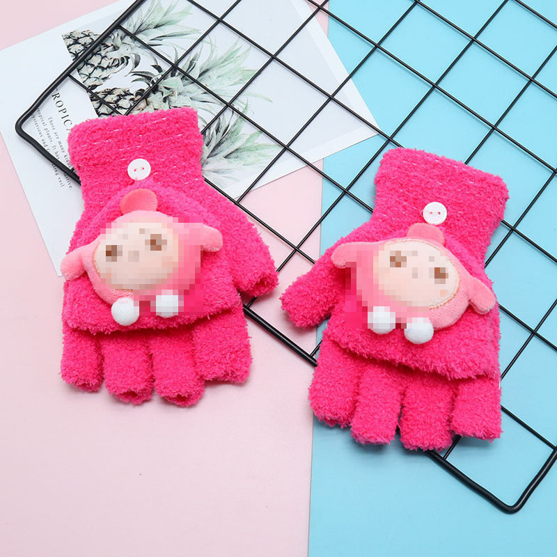 Flip Warm Cute Primary School Clow Gloves