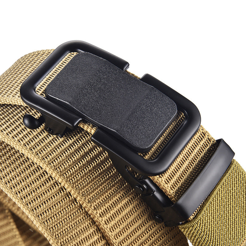 Men's Nylon Woven Canvas Automatic Toothless Outdoor Belts