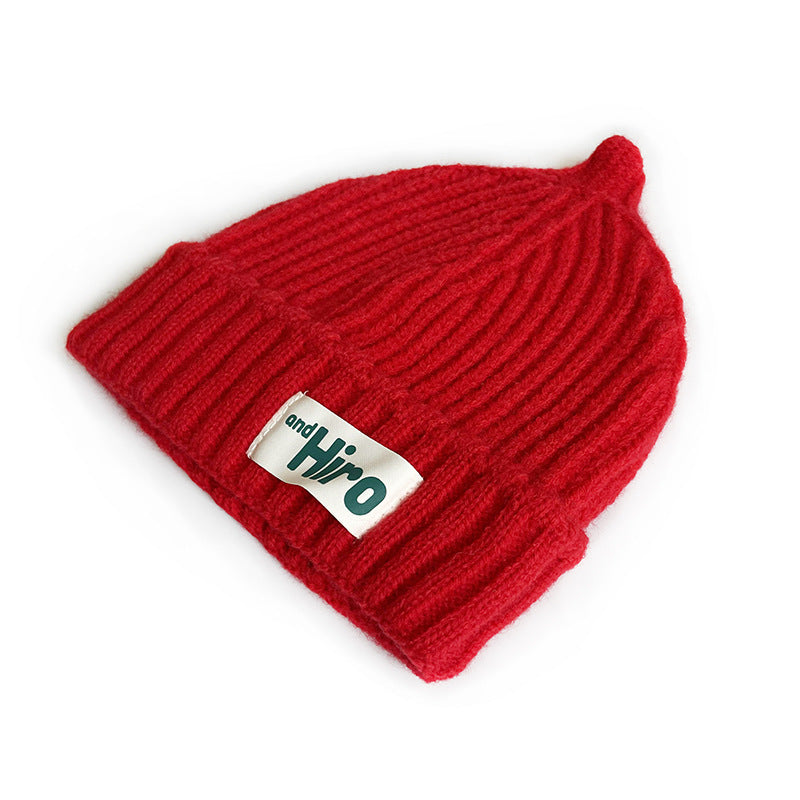 Children's Warm Knitted Fashion Letter Cloth Label Kids' Headwear