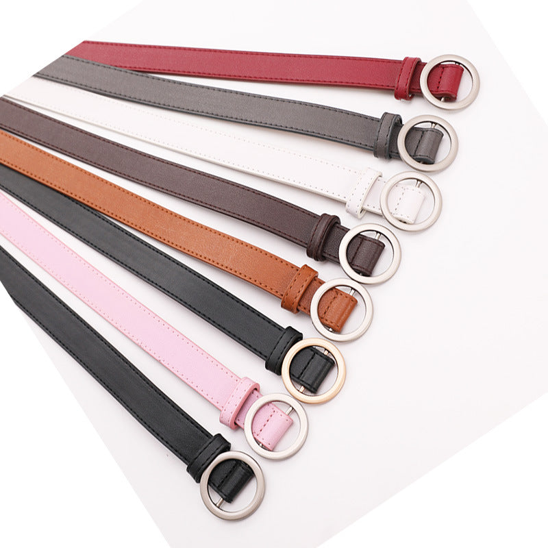 Women's Round Buckle Simple Pant Female Ornament Belts