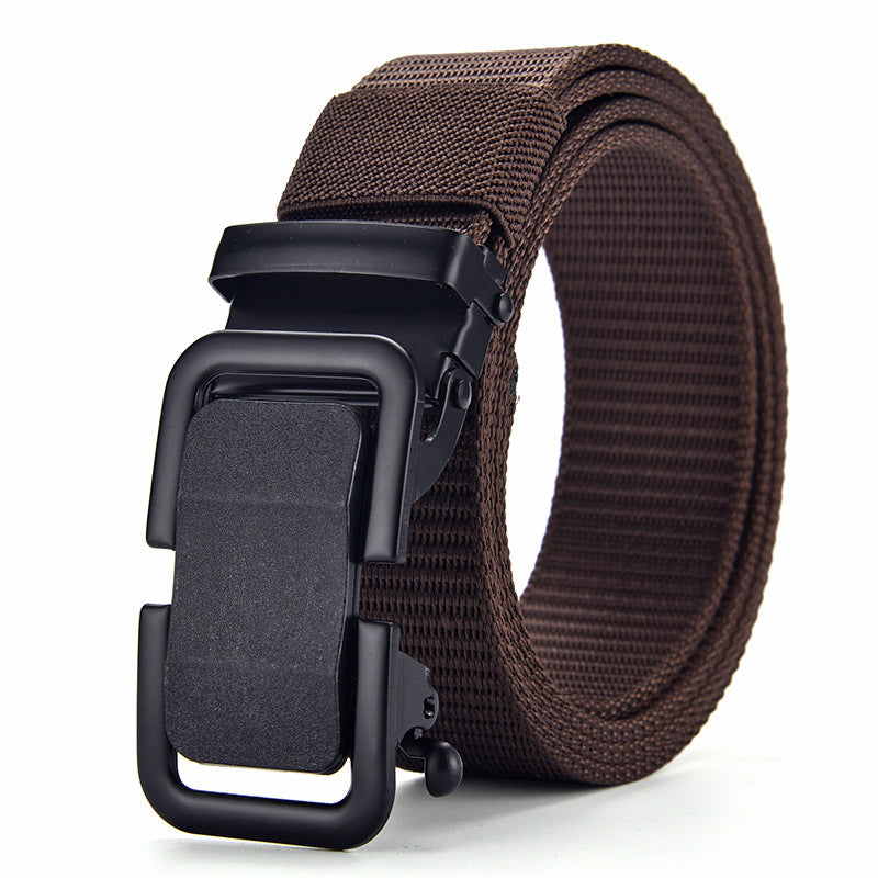 Men's Nylon Woven Canvas Automatic Toothless Outdoor Belts