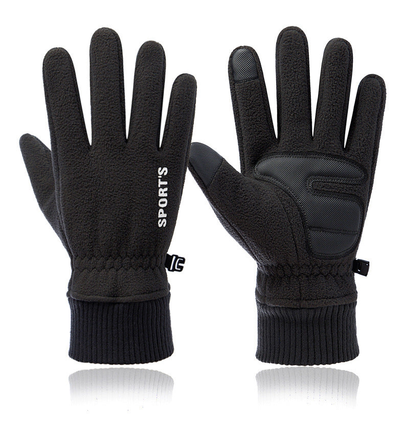 Men's Winter Polar Fleece Fleece-lined Warm Touch Screen Gloves