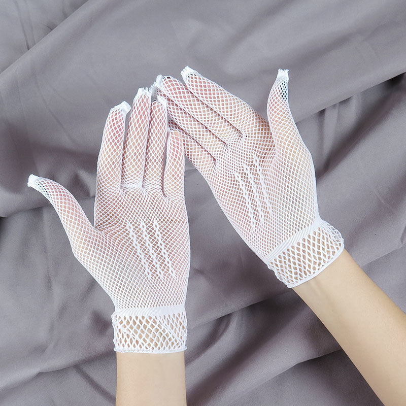 Women's For Summer Fishnet Full Finger Elastic Gloves