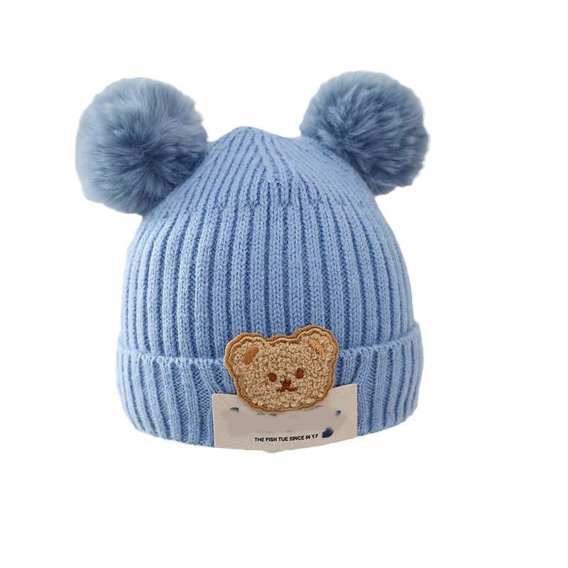 Women's & Men's Ball Windproof Warm Wool Cartoon Bear Cloth Kids' Headwear