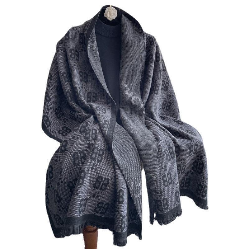 Women's Letter Outer Wear Cashmere Shawl Warm Scarfs