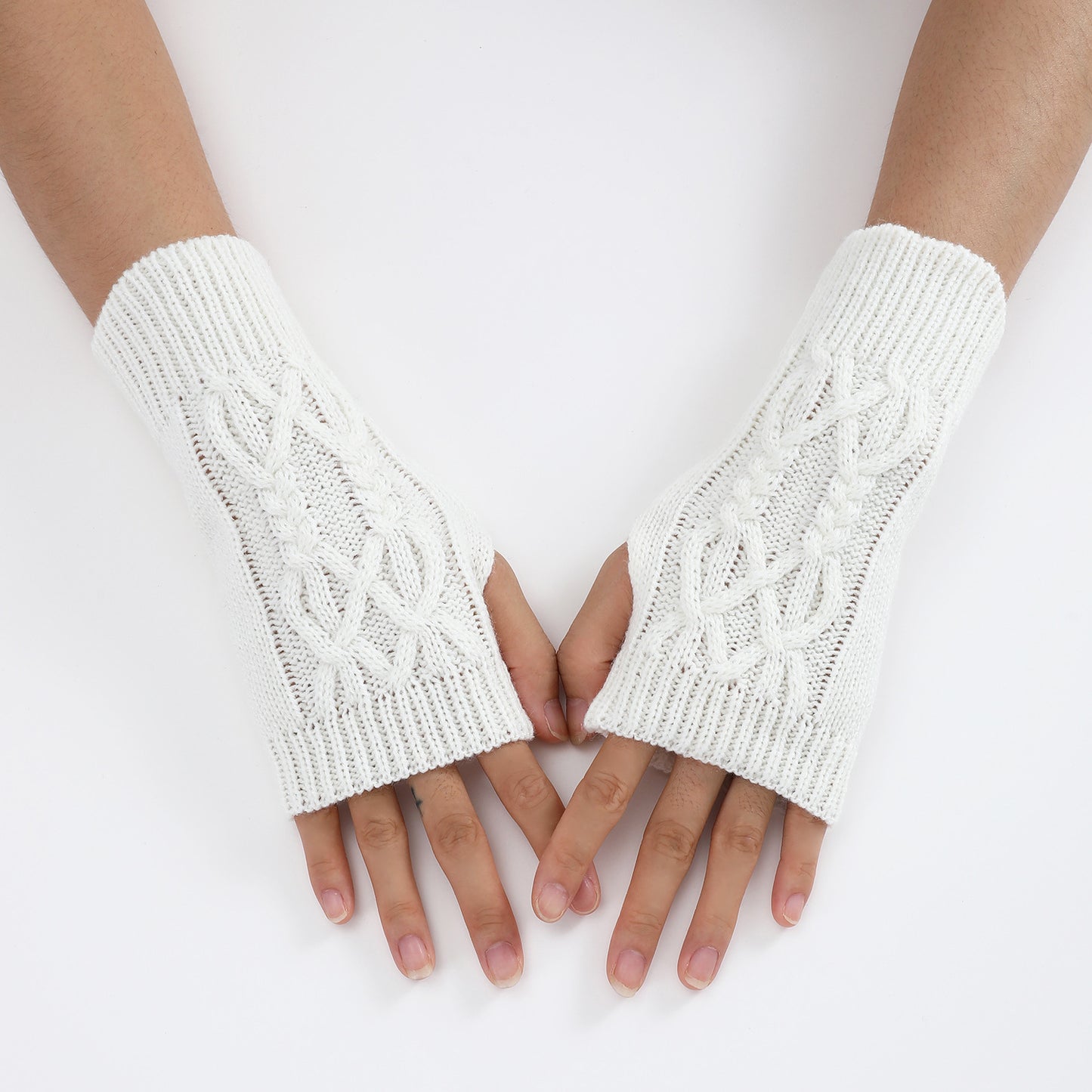 Women's & Men's Wristband Warm Fashion Dew Half Finger Gloves