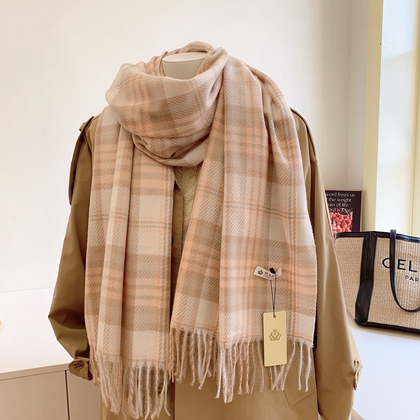 Women's High-grade Check Warm Korean Style Plaid Scarfs