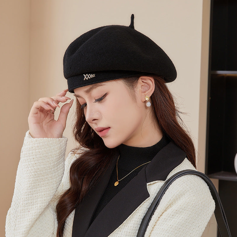 Women's Wool Beret Retro Artistic Painter Hat Temperament Hats & Caps