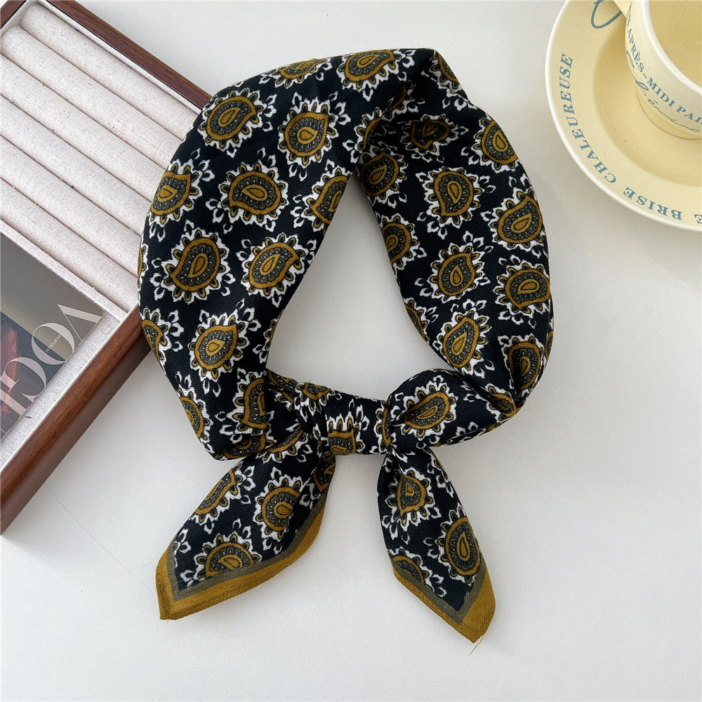 Women's Paisley Fashionable Elegant Cotton Linen Small Scarfs