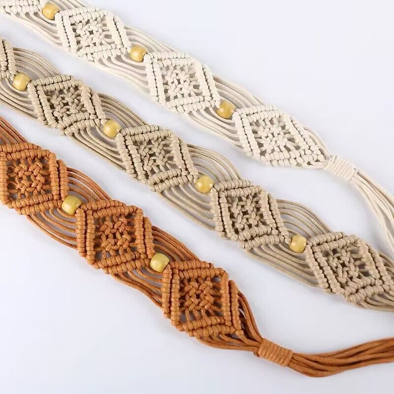 Women's Skirt Vintage Ornament Dress Tassels Waist Belts