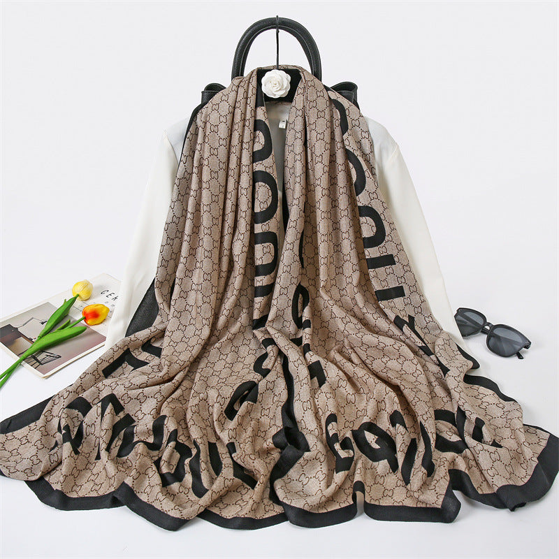 Women's Live Cotton Linen Printed Soft Outer Scarfs