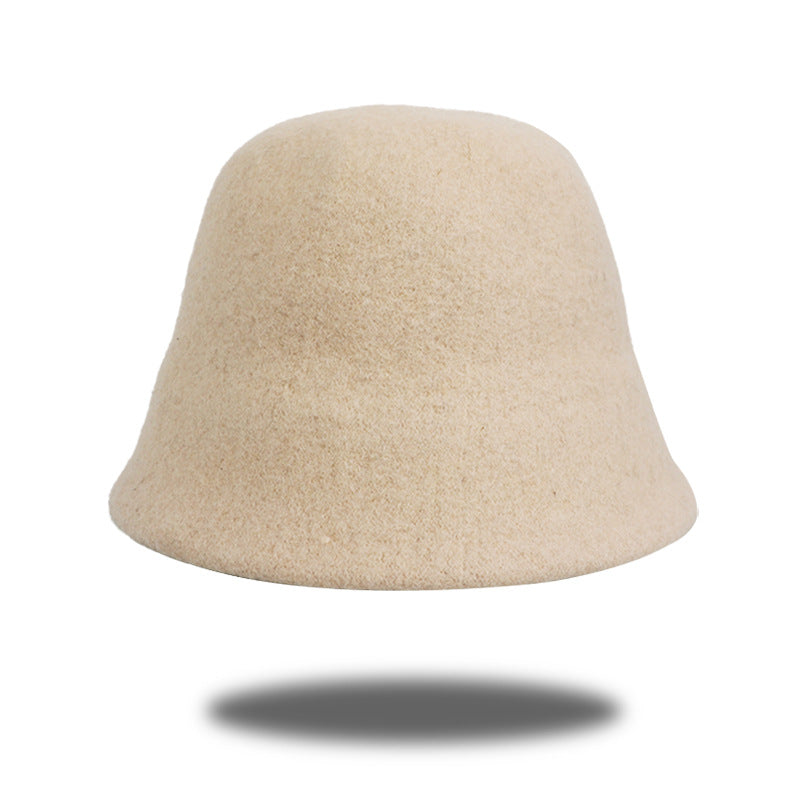 Women's Hat Fashion Simple Wool Bucket Dome Hats & Caps