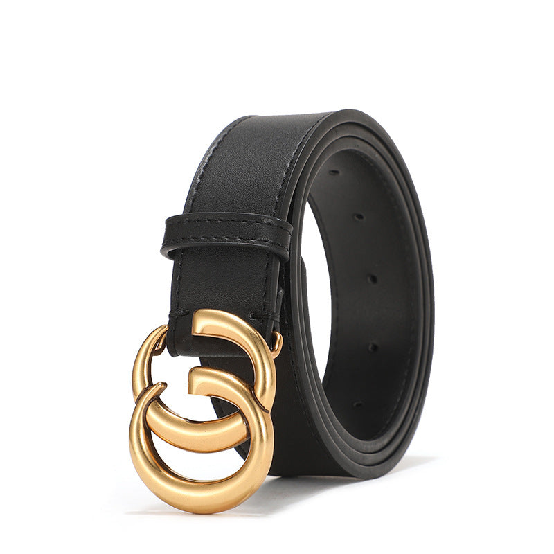 Women's Double-sided Cowhide Fashion Simple Smooth Buckle Belts