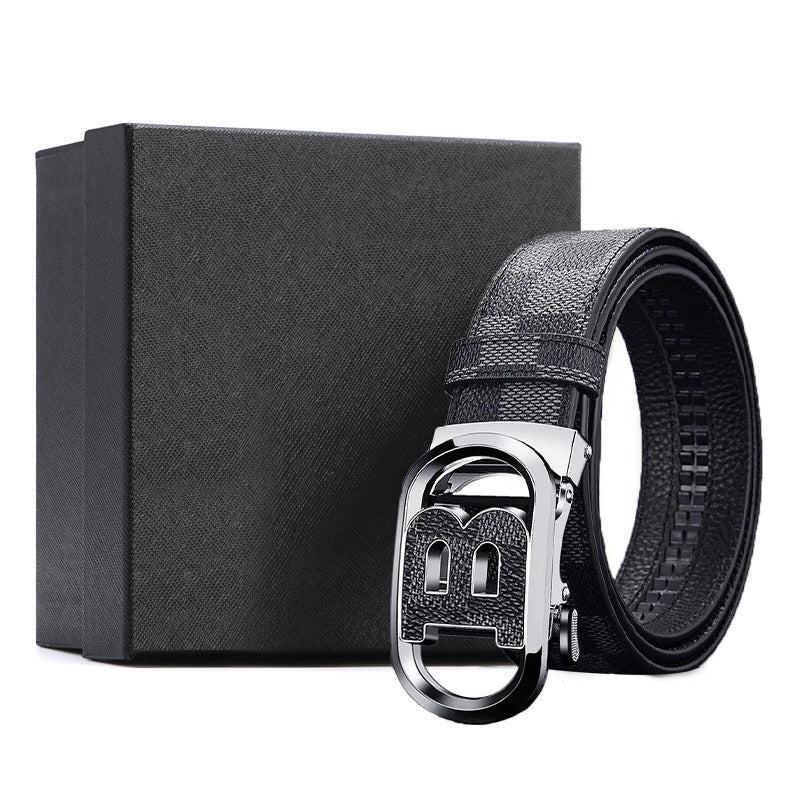 Men's Cowhide Automatic Buckle Gift Enterprise Leather Belts