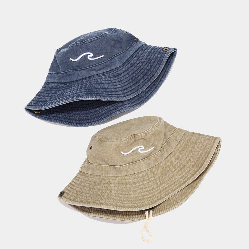 Women's Retro Wave Embroidered Fisherman Hat Casual Hats & Caps