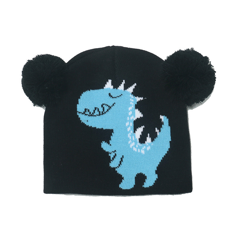 Children's Style Hat Knitted Woolen Boys Sleeve Kids' Headwear