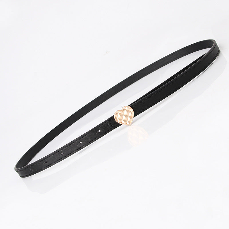 Women's Trend Personalized Thin Peach Heart Buckle Belts