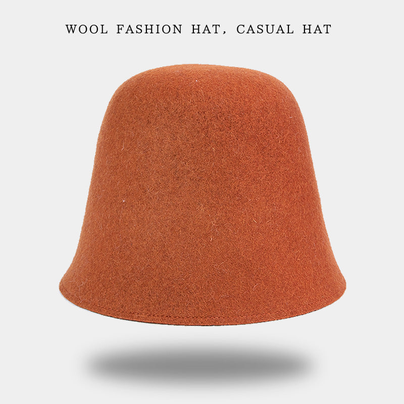 Women's Hat Fashion Simple Wool Bucket Dome Hats & Caps