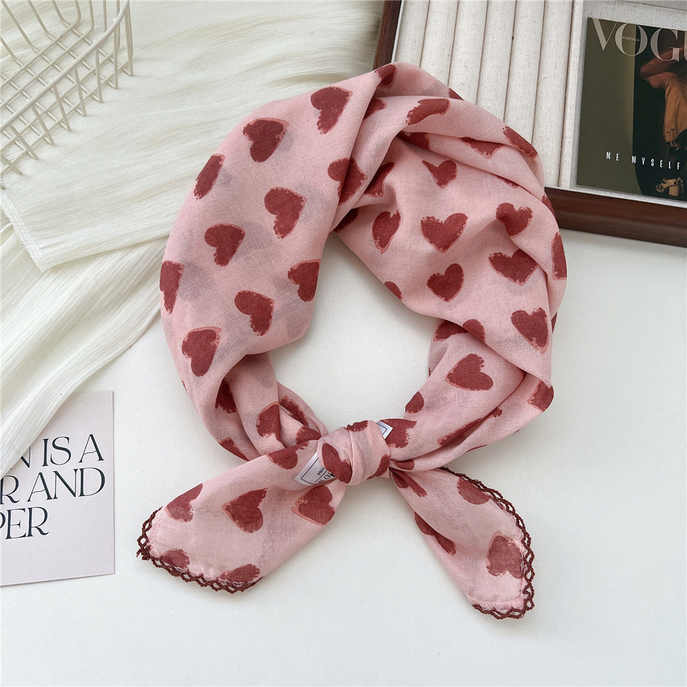 Women's Korean Style Small Square Towel Silk For Soft Scarfs