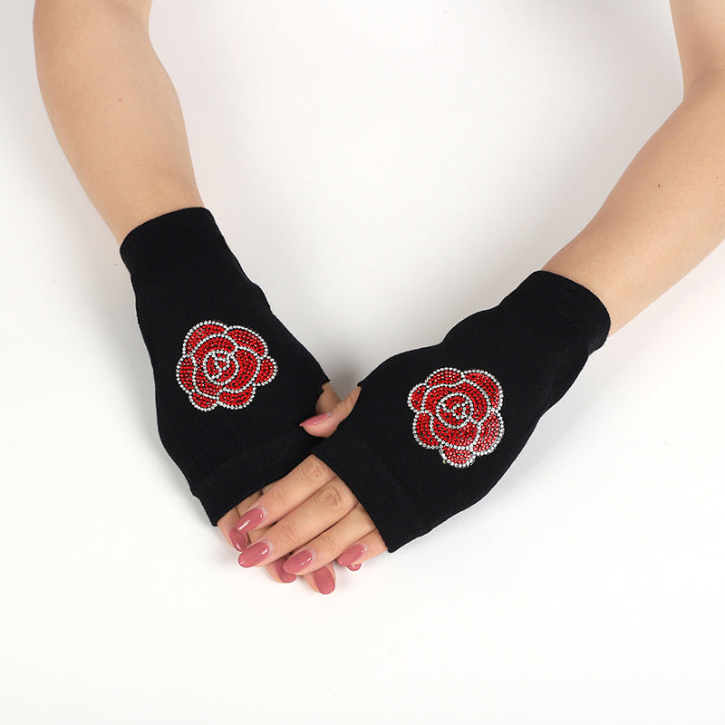 Women's & Men's Sailor Dance Open Finger Rivet Knitting Gloves