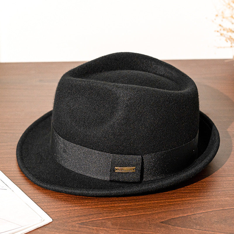 Women's & Men's Style Woolen Hat Jazz Small Brim Hats & Caps