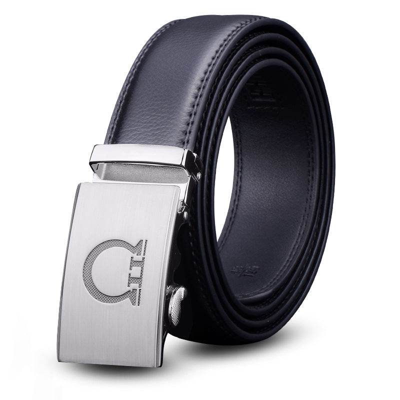 Men's Leather Boys High-grade Alloy Automatic Buckle Business Belts