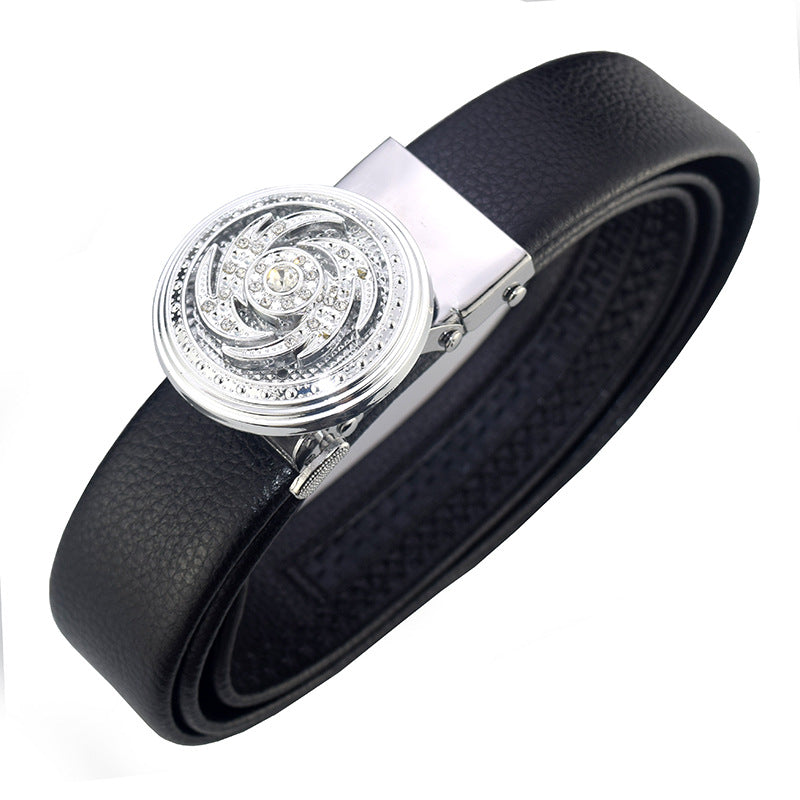 Men's On Leather Sports Car Good Luck Comes Automatic Belts