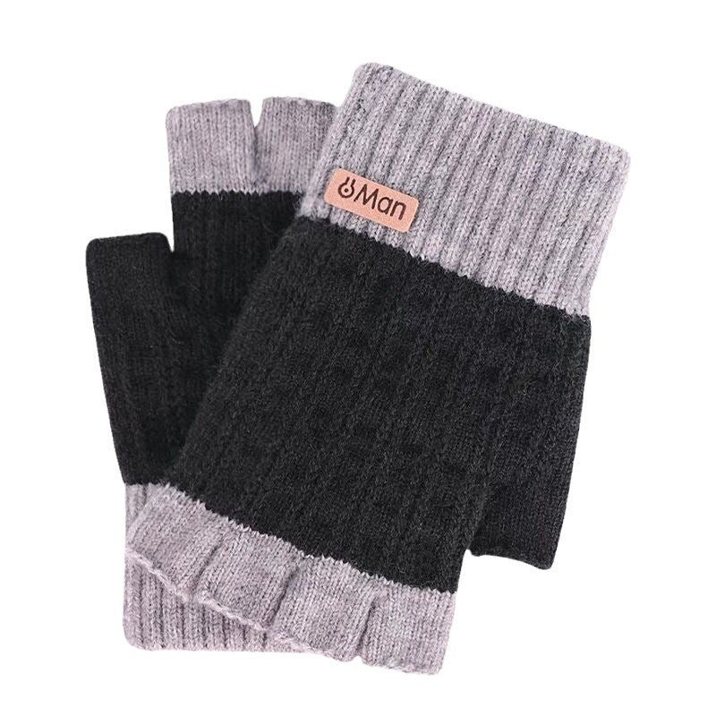 Men's Warm With Veet Thickened Knitting Wool Gloves