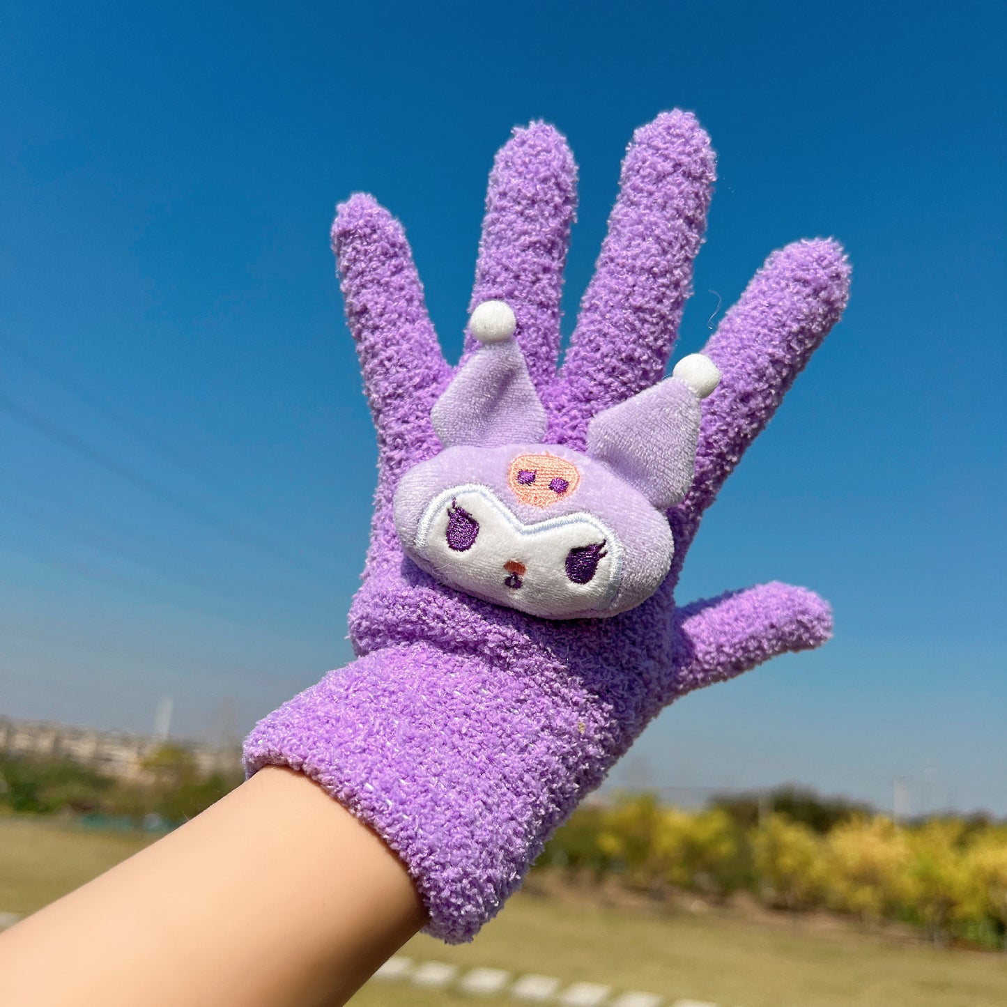 Cute Little Beaver Plush Coral Fleece Gloves