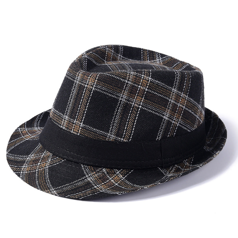 Men's British Style Billycock Plaid Hat Top Hats & Caps