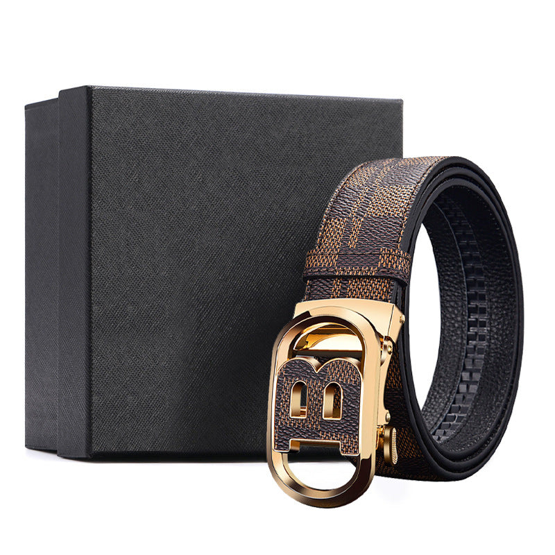 Men's Cowhide Automatic Buckle Gift Enterprise Leather Belts