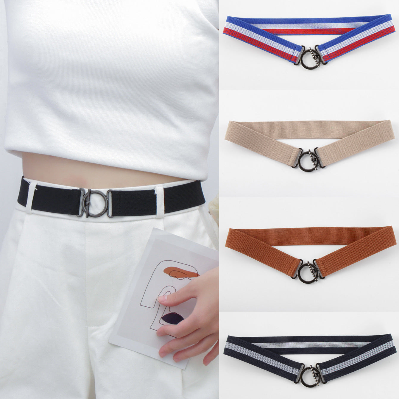 Women's & Men's Lazy Elastic Waist Of Trousers Pants Belts