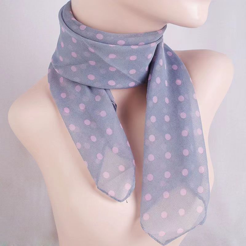 Women's Small Square Chiffon Soft Emulation Silk Scarfs