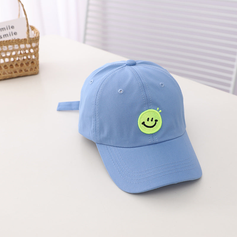 Children's Smiling Face Embroidery Simple Baseball Hat Kids' Headwear